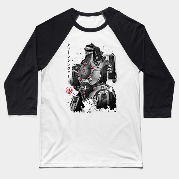 Dragonzord sumi-e Baseball T-Shirt by DrMonekers
